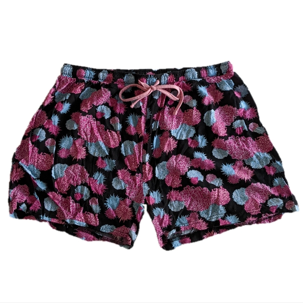 Floral pink & blue lightweight summer shorts